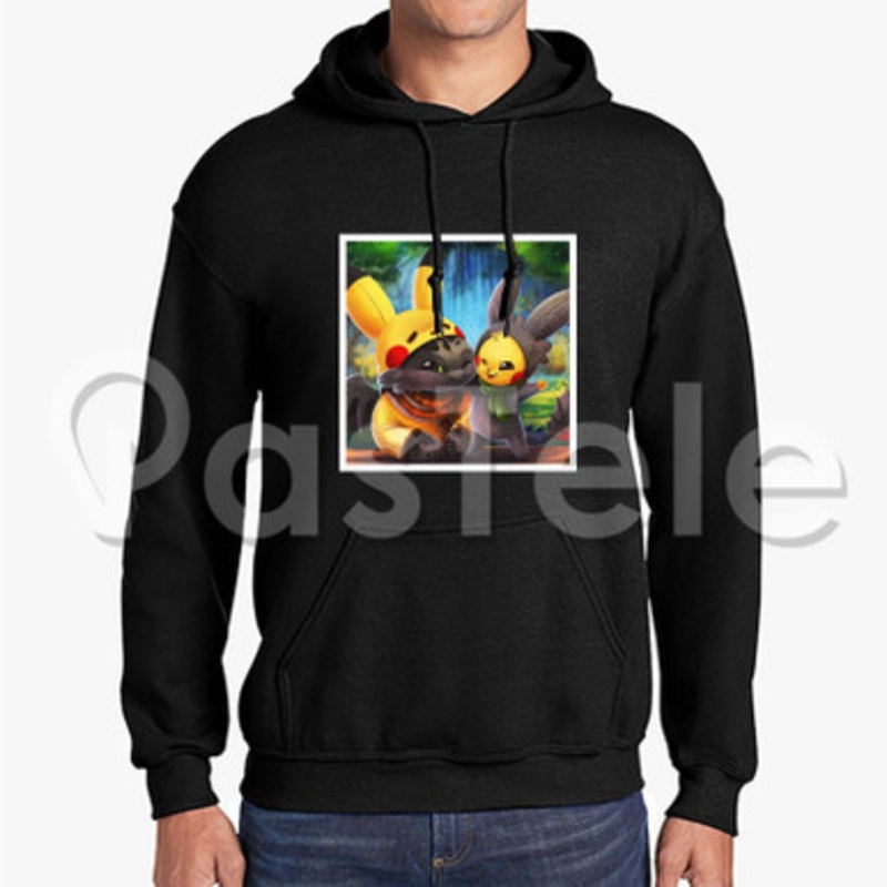 pikachu and toothless Custom Unisex Hooded Sweatshirt Crew Hoodies Jacket Hoodie Cotton Polyester