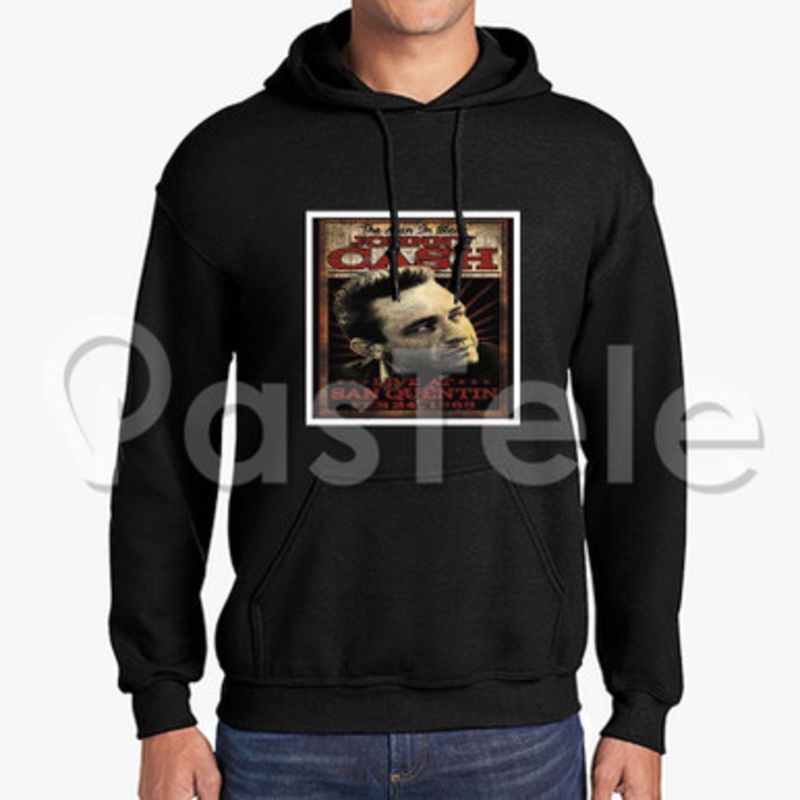 Johnny Cash Custom Unisex Hooded Crew Hoodies Hoodie Cotton Polyester