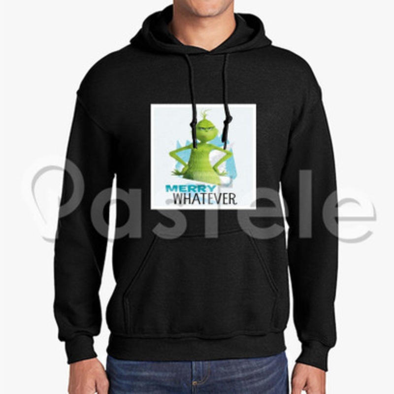 The Grinch Merry Whatever Custom Unisex Hooded Sweatshirt Crew Hoodies Hoodie Cotton Jacket Polyester