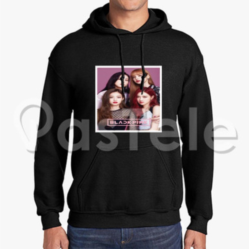 Black Pink Custom Unisex Hooded Crew Hoodies Hoodie Cotton Polyester