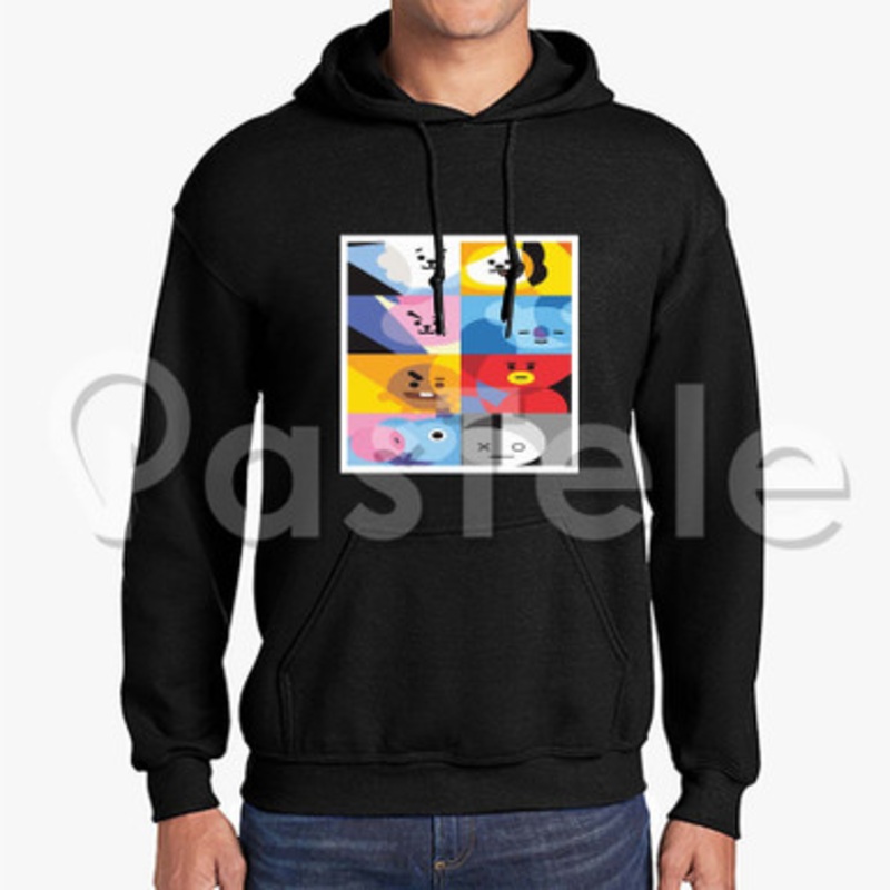 BT21 Characters Custom Unisex Hooded Crew Hoodies Hoodie Cotton Polyester