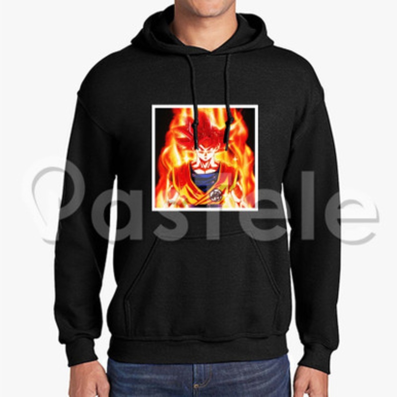 goku super saiyan god Custom Unisex Hooded Crew Hoodies Hoodie Cotton Polyester