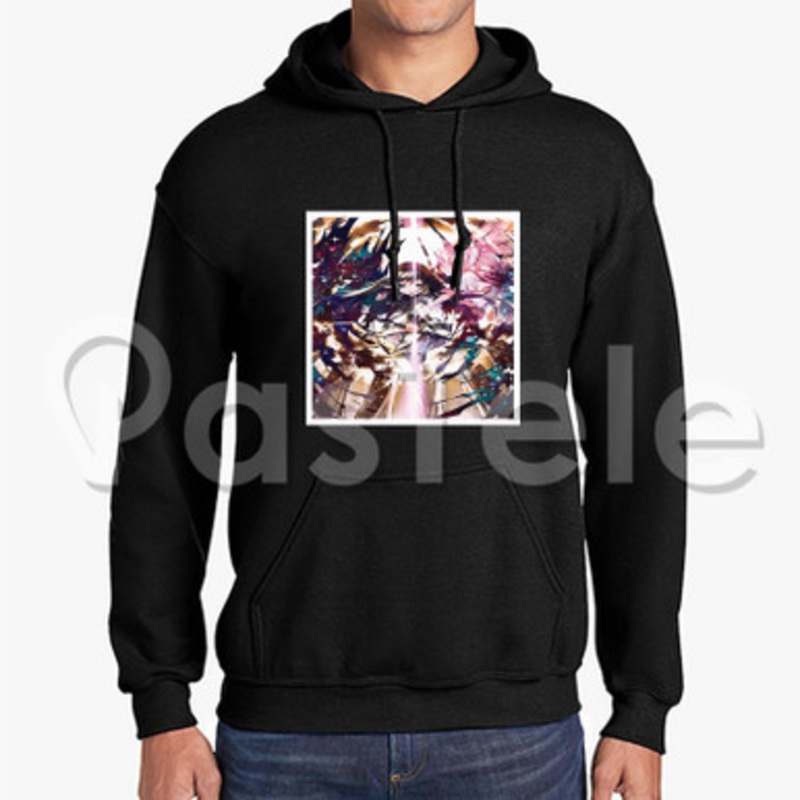 Puella Magi Madoka Magica Custom Unisex Hooded Sweatshirt Crew Hoodies Hoodie Cotton Black White Polyester