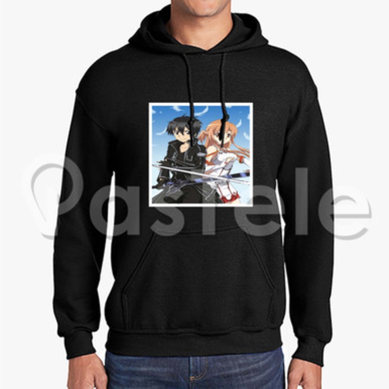 Sword Art Online Kirito Asuna Custom Unisex Hooded Sweatshirt Crew Hoodies Hoodie Cotton Polyester