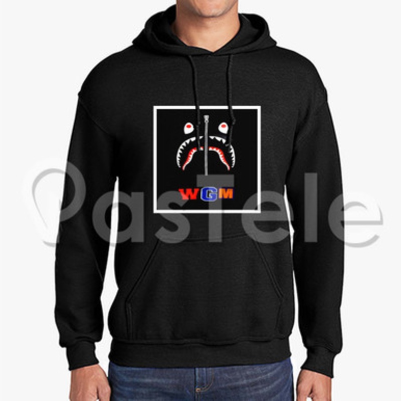 Black Bape Camo Shark WGM Custom Unisex Hooded Sweatshirt Crew Hoodies Hoodie Cotton Polyester