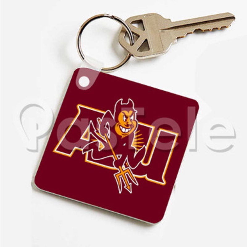 Arizona State Sun Devils Custom Personalized Art Keychain Key Ring Jewelry Necklaces Pendant Two Sides