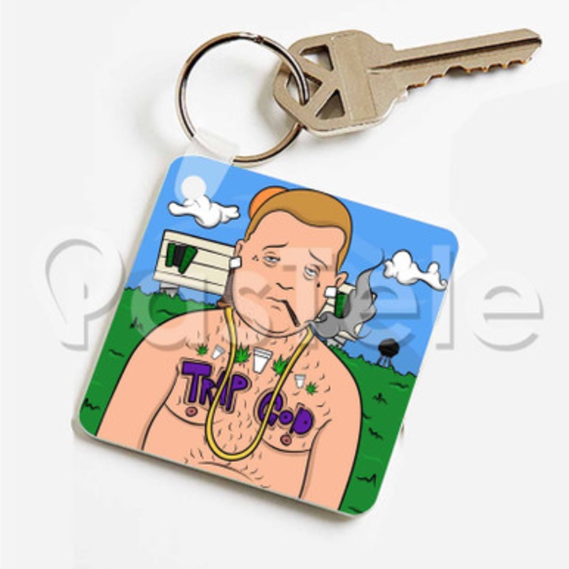 Bobby Hill Custom Personalized Art Keychain Key Ring Jewelry Necklaces Pendant Two Sides