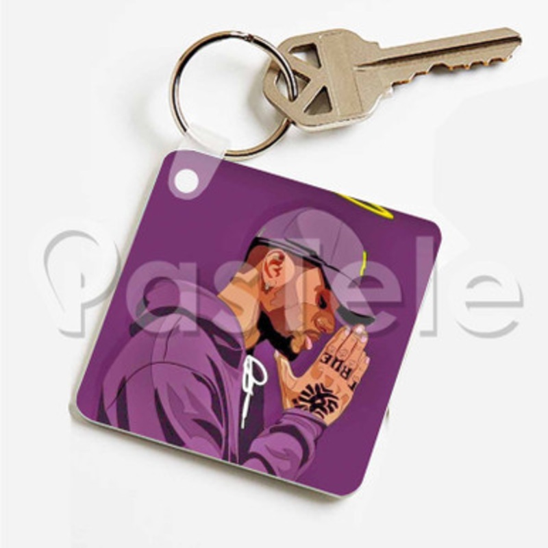 Bryson Tiller Custom Personalized Art Keychain Key Ring Jewelry Necklaces Pendant Two Sides