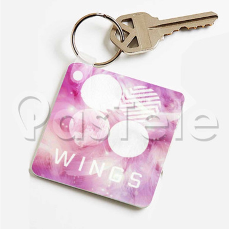 BTS Wings Custom Personalized Art Keychain Key Ring Jewelry Necklaces Pendant Two Sides