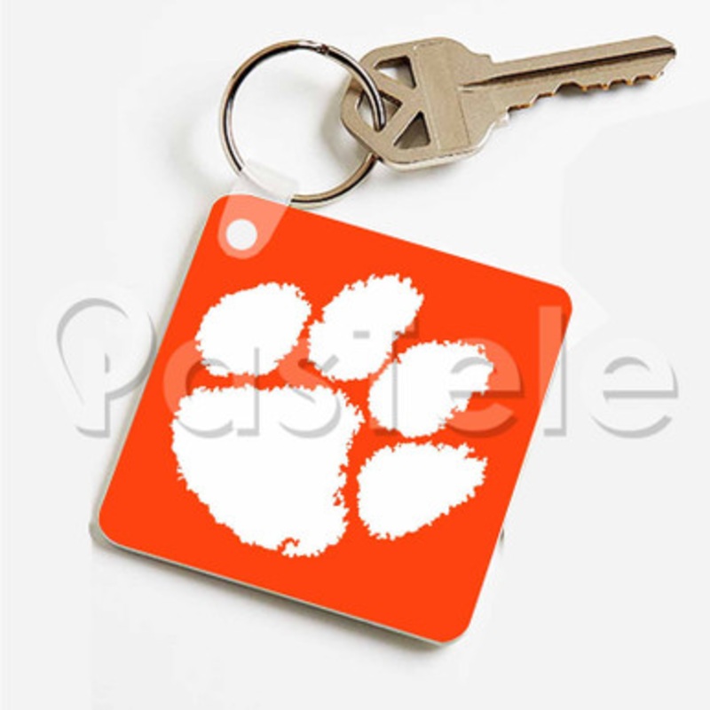 Clemson Tigers Custom Personalized Art Keychain Key Ring Jewelry Necklaces Pendant Two Sides