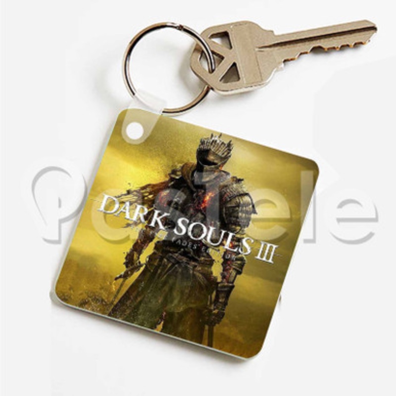 Dark Souls 3 III Hot Video Game Custom Personalized Art Keychain Key Ring Jewelry Necklaces Pendant Two Sides