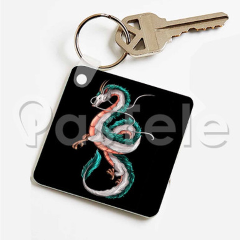 Dragon Spirited Away Custom Personalized Art Keychain Key Ring Jewelry Necklaces Pendant Two Sides