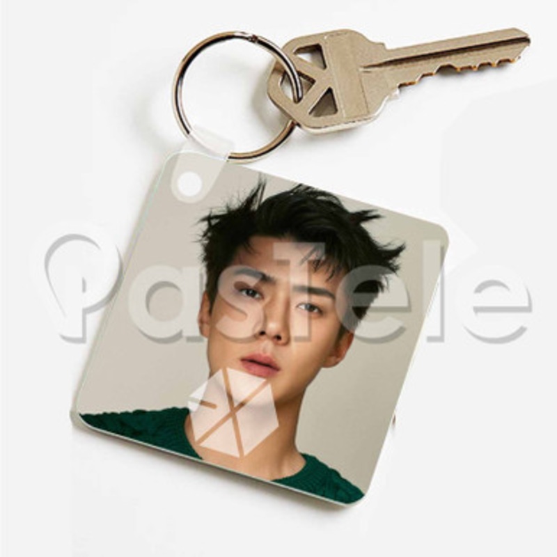 Exo Sehun Custom Personalized Art Keychain Key Ring Jewelry Necklaces Pendant Two Sides