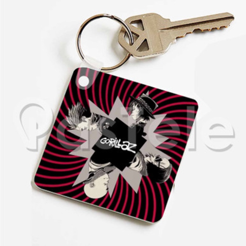Gorillaz Custom Personalized Art Keychain Key Ring Jewelry Necklaces Pendant Two Sides