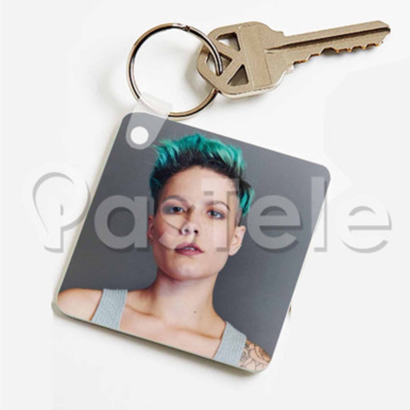 Halsey Custom Personalized Art Keychain Key Ring Jewelry Necklaces Pendant Two Sides