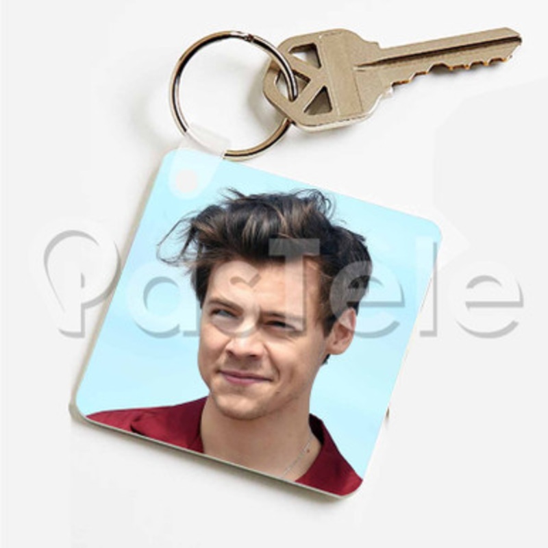 Harry Styles 2 Custom Personalized Art Keychain Key Ring Jewelry Necklaces Pendant Two Sides