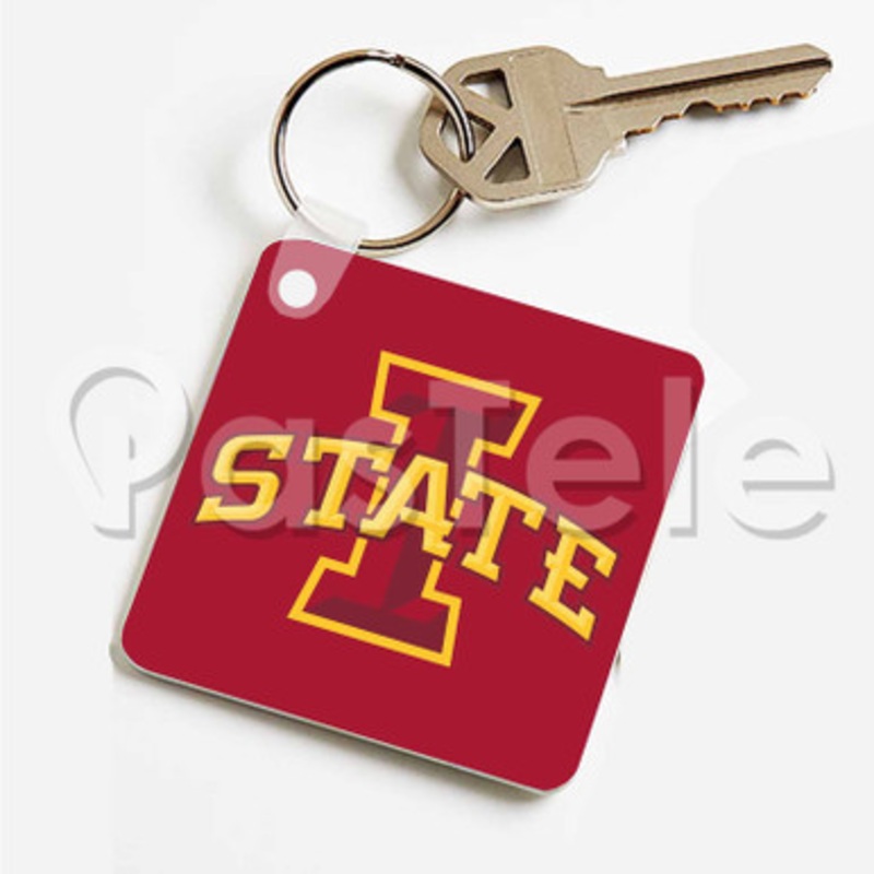 Iowa State Cyclones Custom Personalized Art Keychain Key Ring Jewelry Necklaces Pendant Two Sides