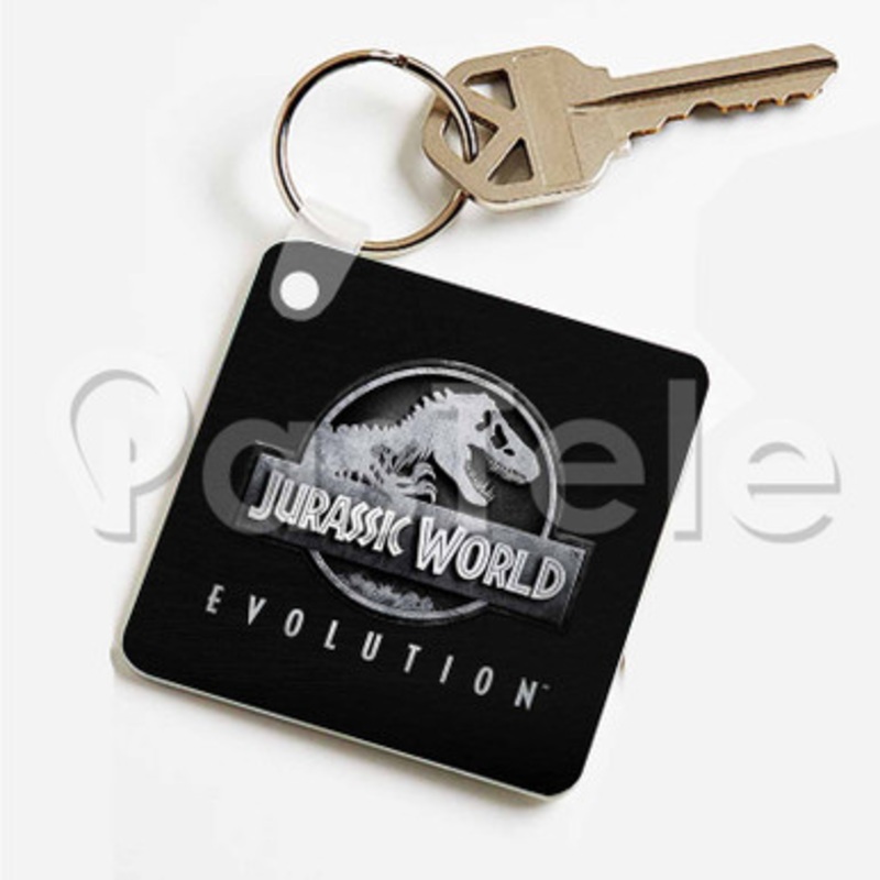 Jurassic World Evolution Custom Personalized Art Keychain Key Ring Jewelry Necklaces Pendant Two Sides