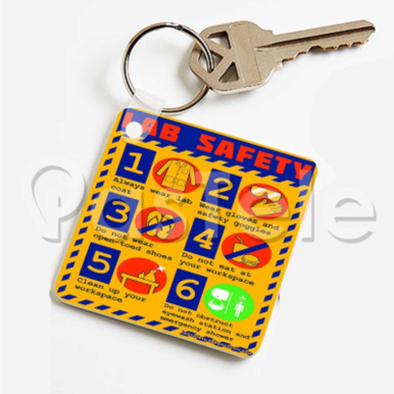 lab safety Custom Art Keychain Key Ring Jewelry Necklaces Pendant Two Sides