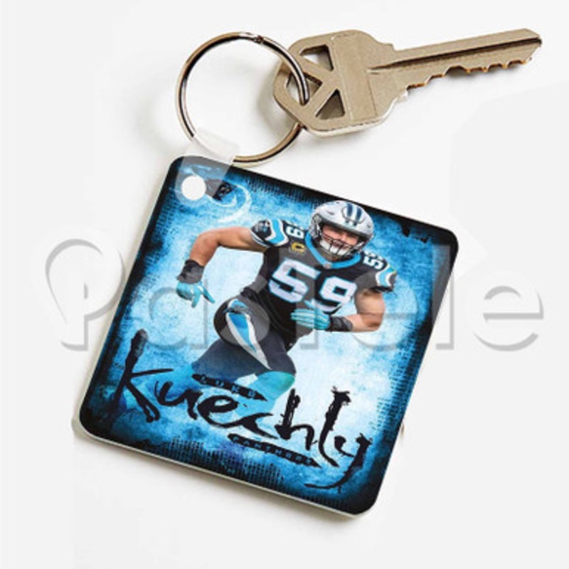 Luke Kuechly NFL Carolina Panthers Custom Art Keychain Key Ring Jewelry Necklaces Pendant Two Sides