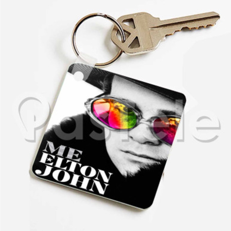 Me Elton John Custom Art Keychain Key Ring Jewelry Necklaces Pendant Two Sides
