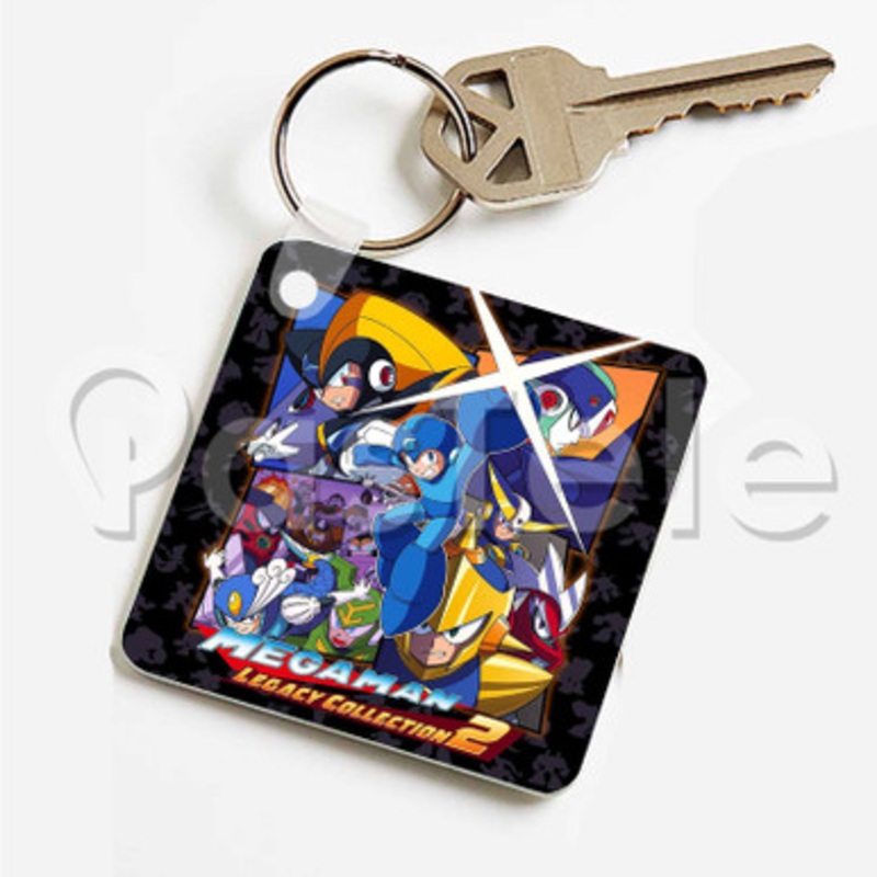 Mega Man Legacy Collection 2 Custom Personalized Art Keychain Key Ring Jewelry Necklaces Pendant Two Sides