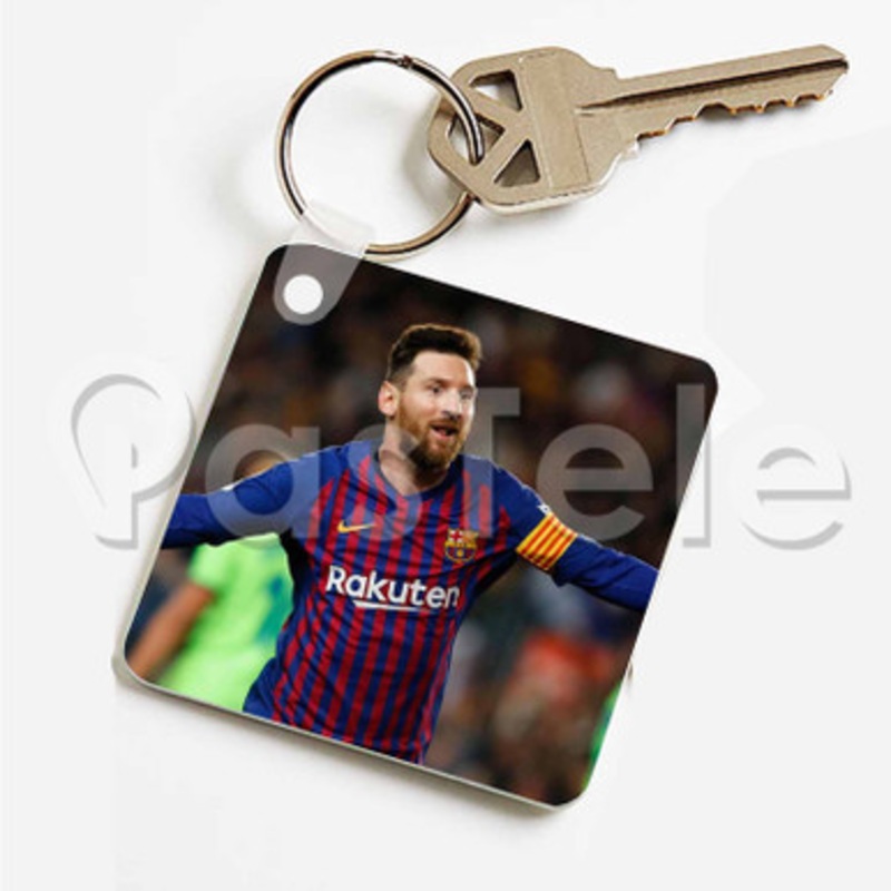 messi Custom Art Keychain Key Ring Jewelry Necklaces Pendant Two Sides