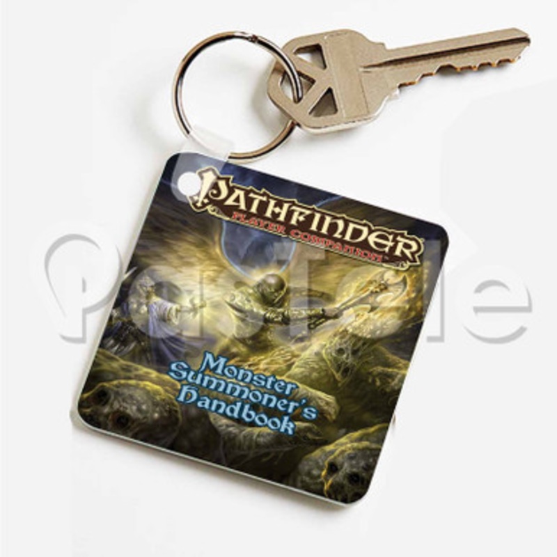 Monster Summoner s Handbook Custom Art Keychain Key Ring Jewelry Necklaces Pendant Two Sides