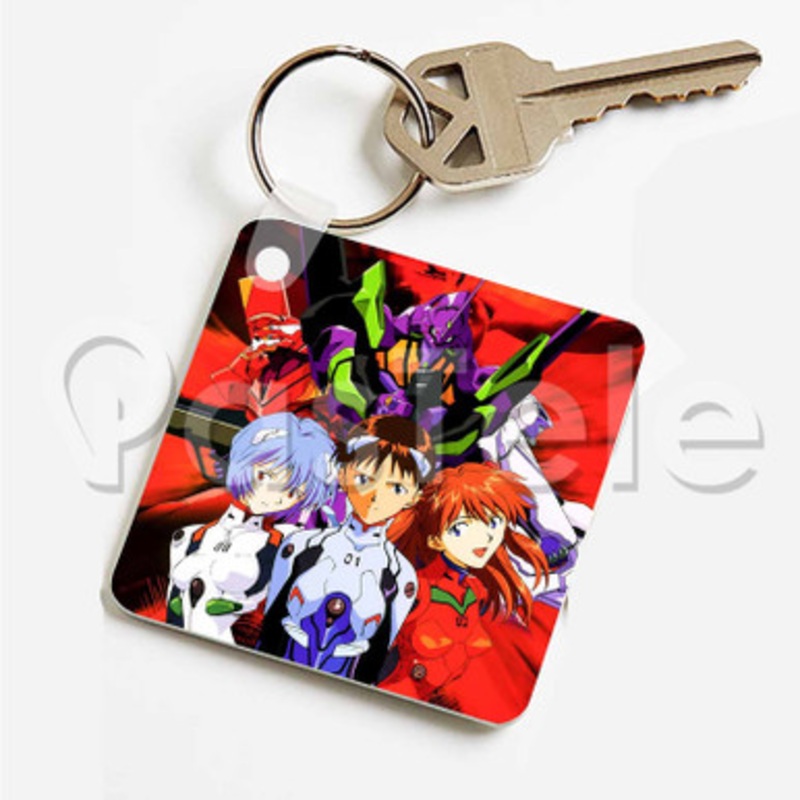 Neon Genesis Evangelion Custom Art Keychain Key Ring Jewelry Necklaces Pendant Two Sides