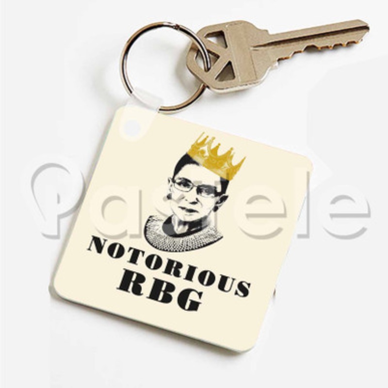 Notorious RBG Custom Personalized Art Keychain Key Ring Jewelry Necklaces Pendant Two Sides