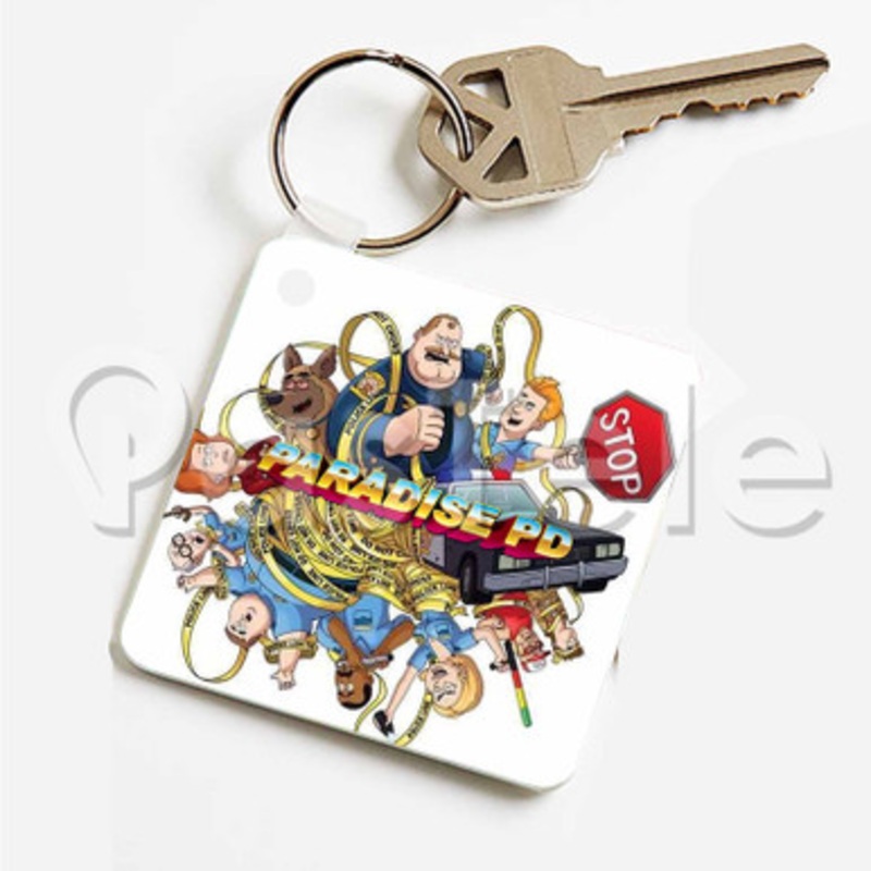 Paradise PD Custom Art Keychain Key Ring Jewelry Necklaces Pendant Two Sides