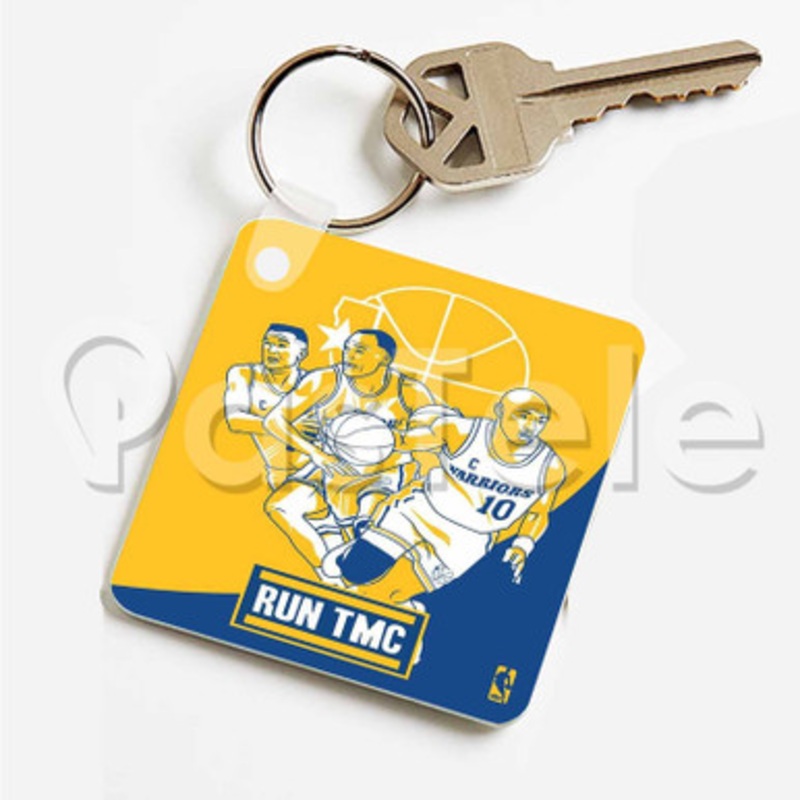 Run TMC Golden State Warriors Custom Personalized Art Keychain Key Ring Jewelry Necklaces Pendant Two Sides