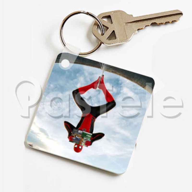 spiderman Custom Art Keychain Key Ring Jewelry Necklaces Pendant Two Sides