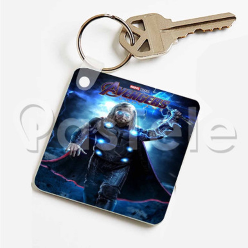 Thor Avengers Endgame Custom Art Keychain Key Ring Jewelry Necklaces Pendant Two Sides