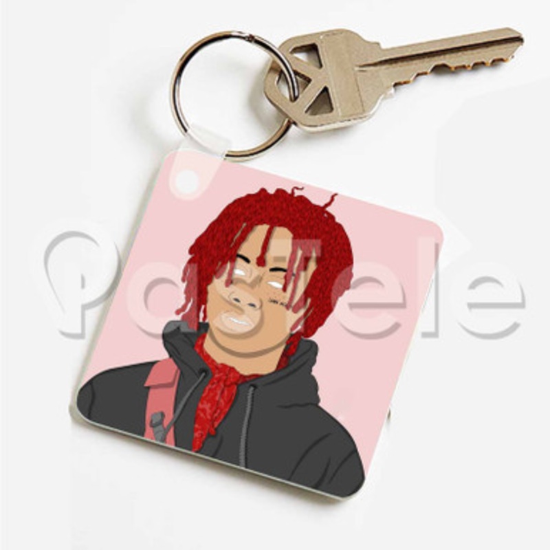 Trippie Redd 2 Custom Personalized Art Keychain Key Ring Jewelry Necklaces Pendant Two Sides