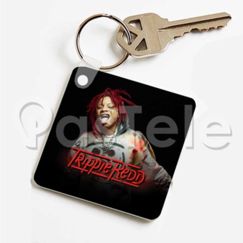 Trippie Redd Custom Personalized Art Keychain Key Ring Jewelry Necklaces Pendant Two Sides