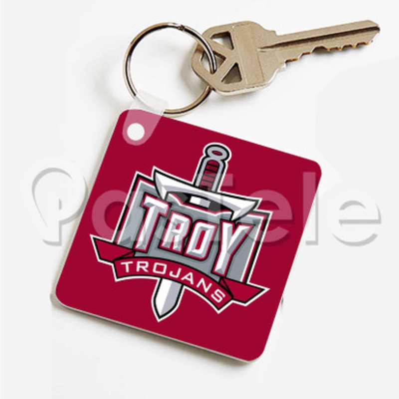 Troy Trojans Custom Personalized Art Keychain Key Ring Jewelry Necklaces Pendant Two Sides