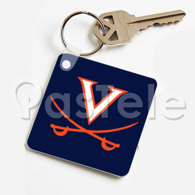 Virginia Cavaliers Custom Personalized Art Keychain Key Ring Jewelry Necklaces Pendant Two Sides