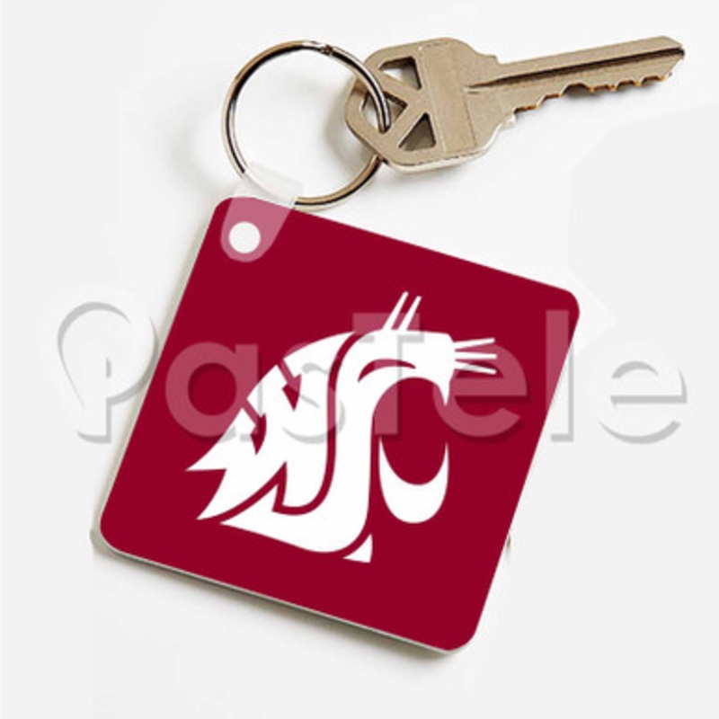 Washington State Cougars Custom Personalized Art Keychain Key Ring Jewelry Necklaces Pendant Two Sides