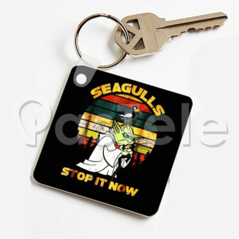 Yoda Seagulls Stop It Now Custom Personalized Art Keychain Key Ring Jewelry Necklaces Pendant Two Sides