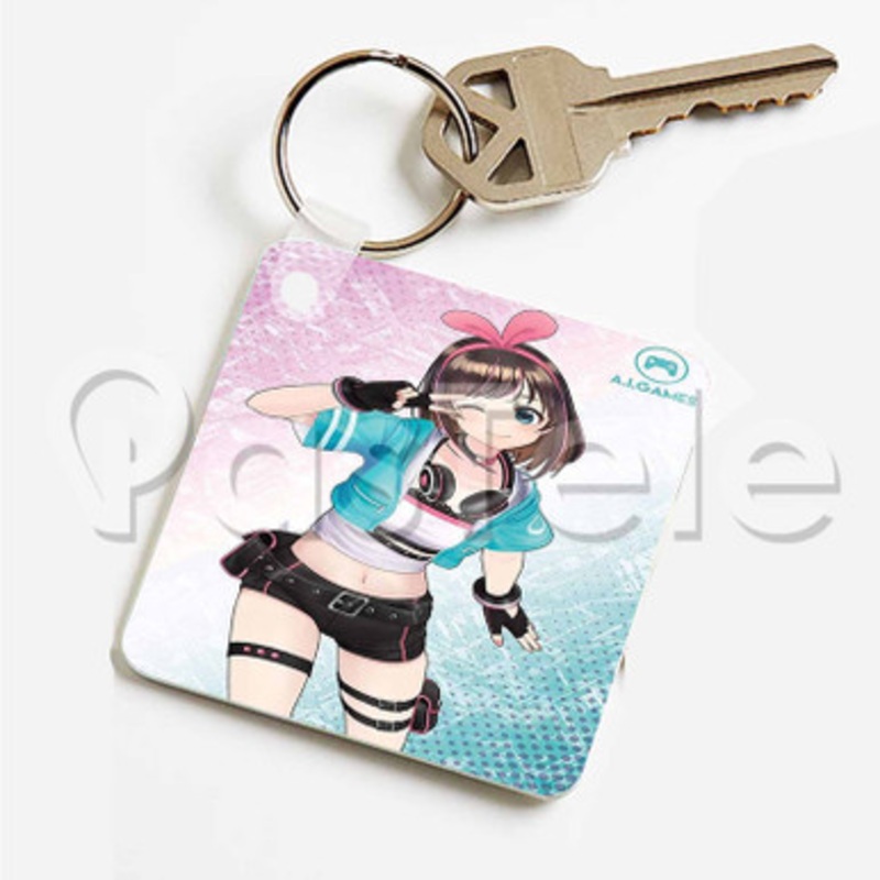 Kizuna Ai Dance Custom Art Keychain Key Ring Jewelry Necklaces Pendant Two Sides