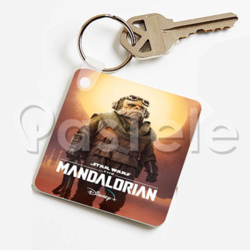 Kuiil Star Wars The Mandalorian Custom Art Keychain Key Ring Jewelry Necklaces Pendant Two Sides