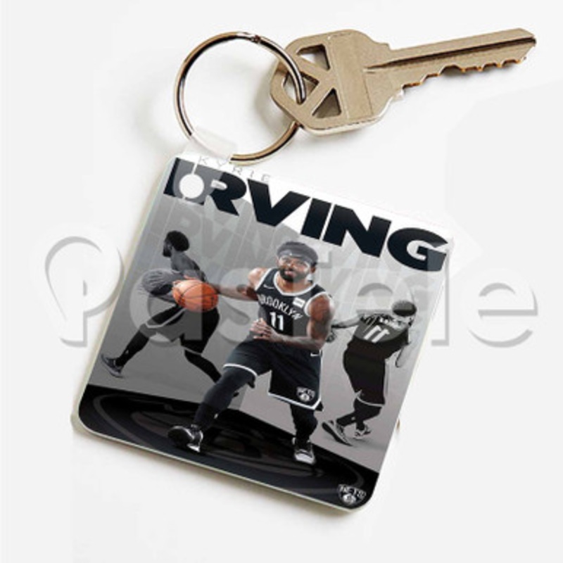 Kyrie Irving Brooklyn Nets NBA Custom Art Keychain Key Ring Jewelry Necklaces Pendant Two Sides