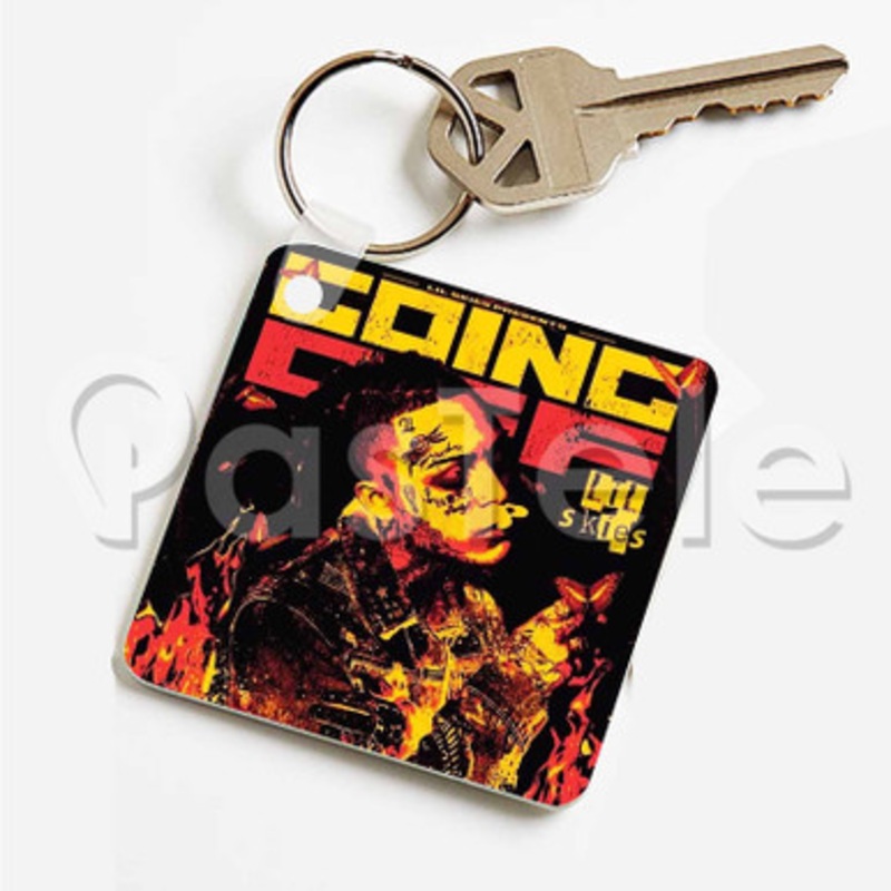 Lil Skies Going Off Custom Art Keychain Key Ring Jewelry Necklaces Pendant Two Sides