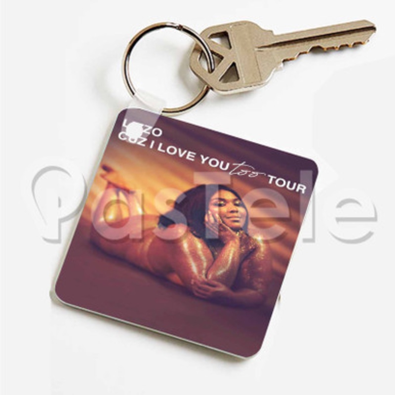 Lizzo Cuz I Love You Tour 2 Custom Art Keychain Key Ring Jewelry Necklaces Pendant Two Sides