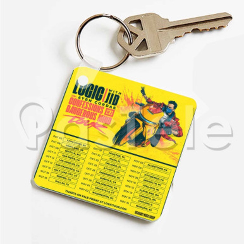 Logic YBN Cordae Schedule Custom Art Keychain Key Ring Jewelry Necklaces Pendant Two Sides