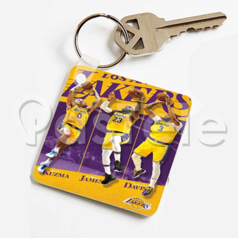 Los Angeles Lakers NBA Custom Art Keychain Key Ring Jewelry Necklaces Pendant Two Sides