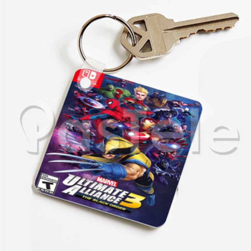 Marvel Ultimate Alliance 3 The Black Order Custom Art Keychain Key Ring Jewelry Necklaces Pendant Two Sides