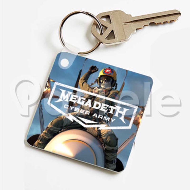 megadeth cyber army Custom Art Keychain Key Ring Jewelry Necklaces Pendant Two Sides