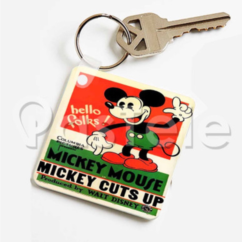 Mickey mouse Cuts Up Custom Art Keychain Key Ring Jewelry Necklaces Pendant Two Sides